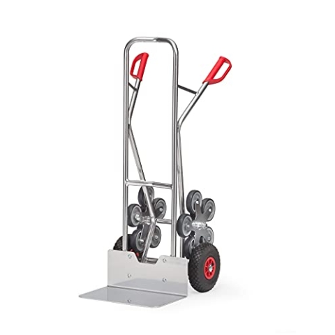 Fetra Alurohr-Treppenkarre, Traglast 200 kg, Schaufel mit Luftbereifung, 2 Fünfarmigen Radsternen, 1 Stück, 1300 x 590 mm, alu, AK1328