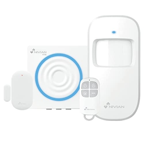 NIVIAN - WiFi-Alarmanlage für Zuhause und Geschäft | 0 Monatliche Gebühren | Einfache Installation | SOS-Funktion | Erweiterbar bis 60 Geräte, Grundlegende