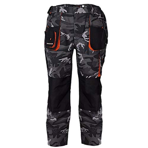 Terratrend Job Herren Herren-Bundhose Herren Hose Größe 50 in camouflage/grau/schwarz, Camouflage/Schwarz/Orange, 50W