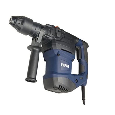 FERM Bohrhammer 1500W - Seiten-Handgriff - Bohren, Hammerbohren und Meißeln - Inkl. 3x SDS Plus Bohrköpfen und 2x SDS Plus Werkzeugköpfen