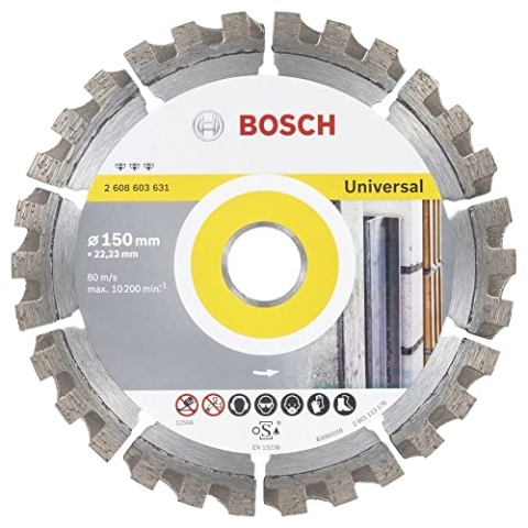 BOSCH Diamanttrennscheibe Best für Universal, 150 x 22,23 x 2,4 x 12 mm, 2608603631