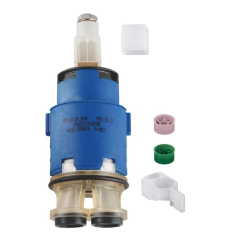 GROHE Ersatzteil, Keramik Kartusche 28 mm (mit keramischem Dichtsystem, variabel einstellbare Mengenbegrenzung, für Einhandmischer), 46580000