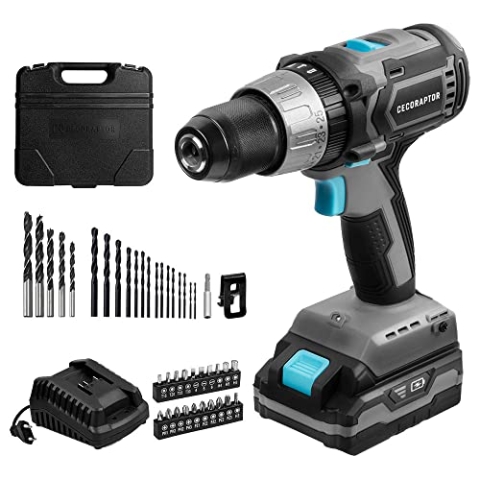 Cecotec Bohrmaschine CecoRaptor Perfect Drill 2020 X-Treme. 20 V 2.000 mAh Akku, 4-poliger DC 700 Motor, Leerlaufdrehzahl 0-500/0-1.800 U/min, Schlagzahl 0-7.500/0-26.000 bpm