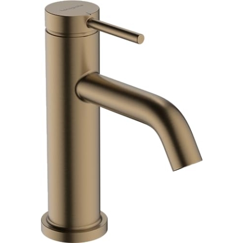 hansgrohe Tecturis S - Waschtischarmatur für Kaltwasser, Wasserhahn Bad mit Auslauf Höhe 80mm, Mischbatterie Waschbecken wassersparend (EcoSmart+), Brushed Bronze
