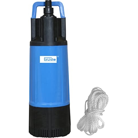 Güde Drucktauchpumpe GDT 1200 (1200 W, Fördervolumen: 6000 l/h, max. Förderhöhe: 40 m, max. Eintauchtiefe: 12 m, 4 Laufräder aus Noryl, Edelstahlwelle, integriertes Rückschlagventil, 15m Nylon Seil)