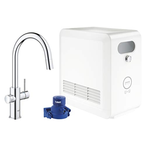 GROHE BLUE Professional - C-Auslauf Kit (mit Bluetooth, WiFi und herausziehbarem Mousseurauslauf), chrom, 31325002