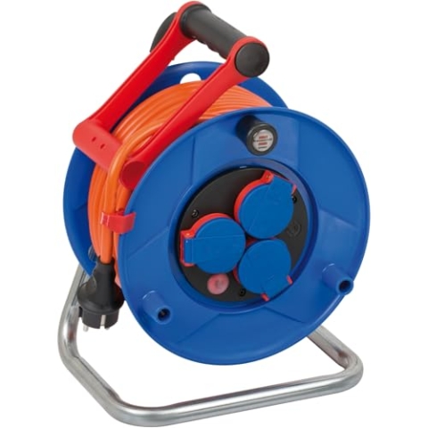 Brennenstuhl Garant IP44 Kabeltrommel (25m Kabel in orange, Spezialkunststoff, Einsatz im Außenbereich, Made in Germany)