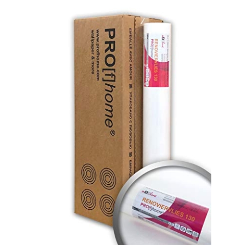 Profhome Renoviervlies 130 g Malervlies glattes Vlies rissüberbrückende Vliestapete weiß 1 Karton 4 Rollen 75 qm FSC® MIX CREDIT Nr. TSUD-COC-001718-KR
