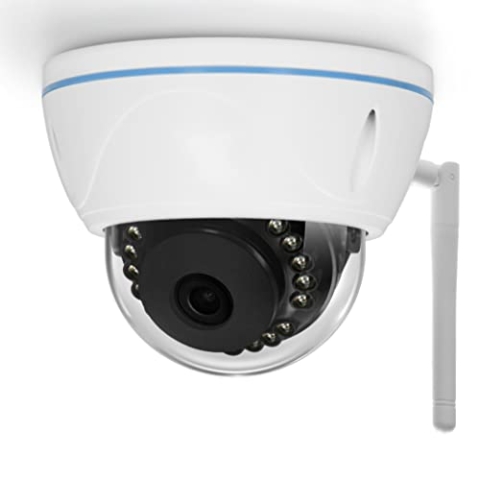 Alecto DVC136IP - Outdoor Dome Überwachungskamera - IP Kamera mit WiFi - WLAN und IP55 - Unterstützung 128G SD Karte (ohne) - Weiß