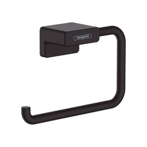 hansgrohe AddStoris - Toilettenpapierhalter, Klopapierhalter für Wandmontage, Klorollenhalter, verdeckte Befestigung, Badezimmer Zubehör, Mattschwarz, 41771670