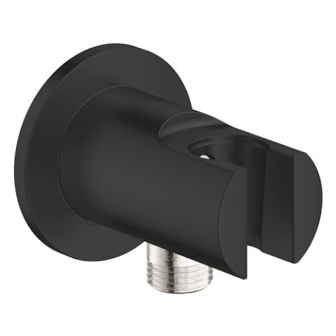 GROHE Vitalio, Wandanschlussbogen (Duschkopf Halterung mit Standardanschluss 1/2", passend für alle Standard Duschbrausen, langlebige Oberfläche, Wandmontage), schwarz, 269622431