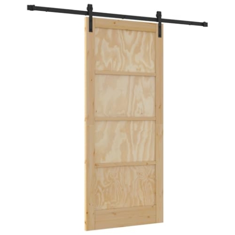 Schiebetür vidaXL mit Montageset 86 x 198,5 cm aus massivem Kiefernholz, Innentür vidaXL 'ORKDAL'86 x 198,5 x 4 cm aus massivem Kiefernholz