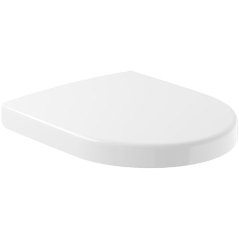 Villeroy & Boch Architectura WC-Sitz, abnehmbarer Toilettensitz mit Absenkautomatik, aus bruchsicherem Duroplast, Original Ersatzteil, passend zu Architectura compact, D-Form, Weiß Alpin, glänzend