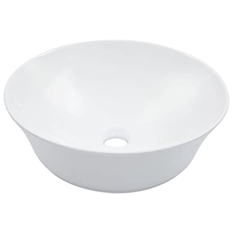 vidaXL Waschbecken Aufsatzwaschbecken Waschtisch Waschplatz Handwaschbecken Waschschale Aufsatzbecken Becken Badezimmer 41x12,5cm Keramik Weiß