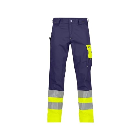 DASSY® Omaha Warnschutzhose - Größe 56 - DUNKELBLAU/NEONGELB