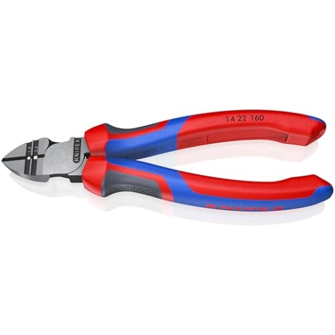 KNIPEX Abisolier-Seitenschneider mit Comfort-Griffen schwarz atramentiert 160 mm 14 22 160 SB