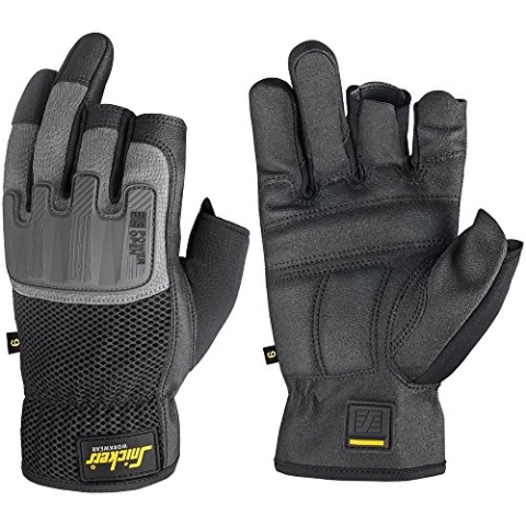 Snickers Power Handschuhe offen, 1 Stück, Größe 8, schwarz/grau, 95860448008