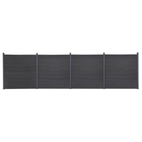 vidaXL Zaunelement Set, Rostfrei Gartenzaun Set mit 36 Zaunbrett 5 Pfosten, Sichtschutzzaun mit doppelseitigem Design, Zaun Komplettset, Grau 699x186cm WPC