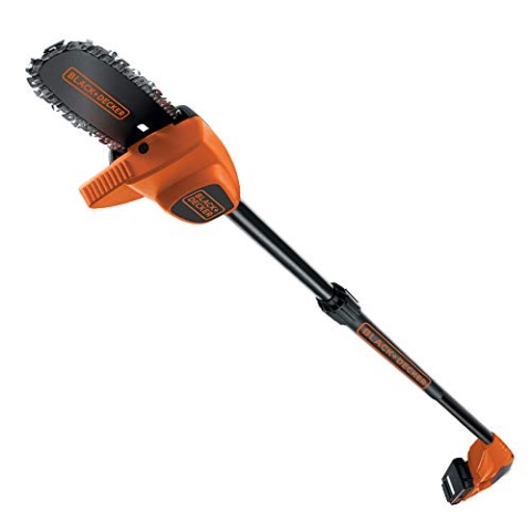 BLACK+DECKER Astschere Teleskop Heckenschere Hochentaster für Reichweite bis 4m / geeignet für schwer erreichbare Äste/Schnelle Höhenanpassung, einfache Lagerung / 18V Teleskopsäge - GPC1820L20