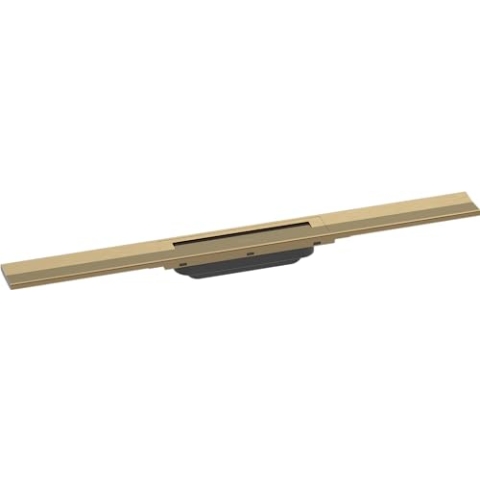 hansgrohe Fertigset Duschrinne RainDrain Flex, Abflussrinne 700mm, Bodenablauf Dusche kürzbar, Brushed Bronze