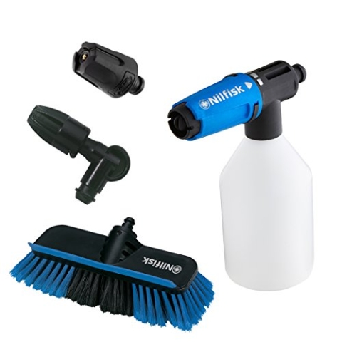 Nilfisk Car Cleaning Kit 4er Set - Super Foam Sprayer + Bürste + AutoNozzle + UnderChassis Nozzle - Hochdruckreiniger-Zubehör