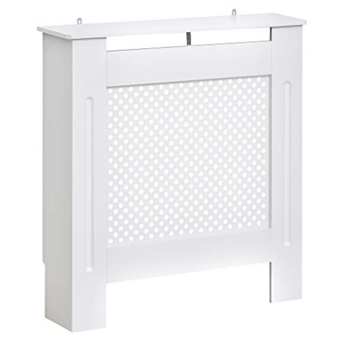 HOMCOM Heizkörperverkleidung Heizkörperabdeckung Heizungsverkleidung, MDF, Weiß, B78 x D19 x H82cm