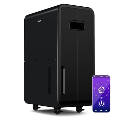 Klarstein DryFy Grand Smart 70L Luftentfeuchter - WLAN-App-Steuerung, 8L Tank, 24h Timer, Automatische Abschaltung, Tragbar, Elektrischer Luftentfeuchter für Keller & Räume bis 90 m²