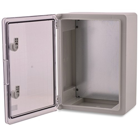 BOXEXPERT® Verteilerkasten außen wasserdicht [ABS Kunststoff IP65 Gehäuse inkl. Sichttür] grau (Serie Fleet) 400x300x170mm | Schaltschrank außen | Wandschrank | Industriegehäuse | Leergehäuse