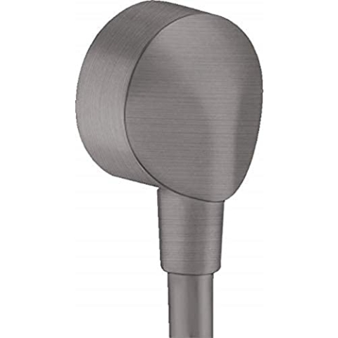 hansgrohe Wandanschluss FixFit E, Schlauchanschluss, ohne Rückflussverhinderer, Anschlusswinkel aus Metall, Brushed Black Chrome
