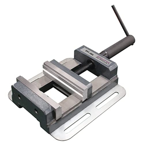 Optimum Maschinenschraubstock BMP 160 (Spannweite 145 mm, Backenhöhe 40 mm, mit Langlöcher, Trapezgewinde)
