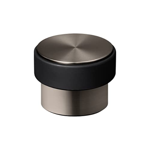 blomus Türstopper -STOP- 2 kg Edelstahl 9 x 7 cm mit Gummiring (Burned metal)