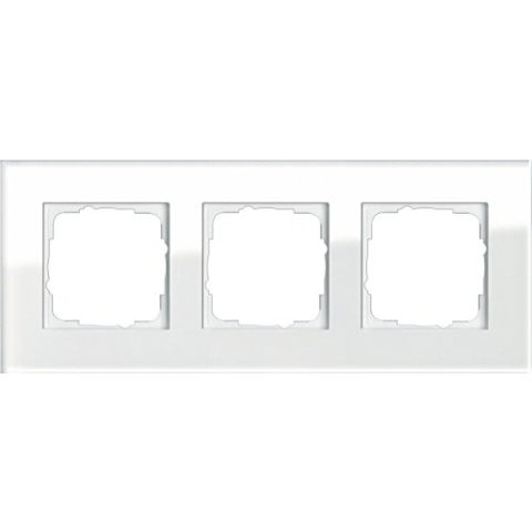 Gira 021312 Rahmen 3-fach Esprit Glas, weiß