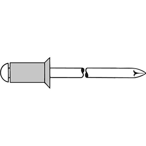 TPF kommerziellen 0007693250416 – Pack von 500 Blindnieten Aluminium, 4 x 16 mm)