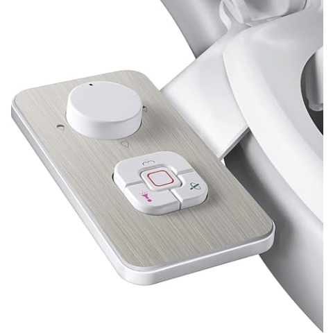 Bidet Aufsatz - SAMODRA Nicht Elektrisch Bidet Toilettenaufsatz mit Einziehbare selbstreinigende Doppeldüsen,Front- und Heckreinigung,Einstellbarer Druckschalter für Kaltes Wasser
