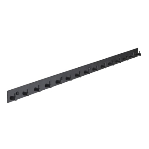 Brute Strength - Garderobenständer - 16 Haken - 109 cm - Edelstahl - Türhaken für Küche, Hakenleiste schwarz, Wandgarderobe, Bad, Wohnzimmer und Flur für Mützen Schals Handtaschen - Handtuchhaken