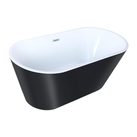 Vente-unique-Freistehende Badewanne Design - 201 L - 150 x 70 x 58 cm - Schwarz - TWIGGY
