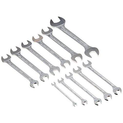 Stahlwille 96404307 Doppelmaulschlüssel-Satz zöllig Motor 11-Teilig in Rolltasche mit Klettverschluss