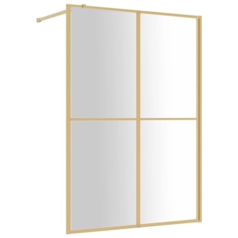 vidaXL Duschwand, Duschrückwand für Begehbare Dusche, Duschabtrennung aus Sicherheitsglas, Duschtrennwand Duschkabine, ESG Klarglas Golden