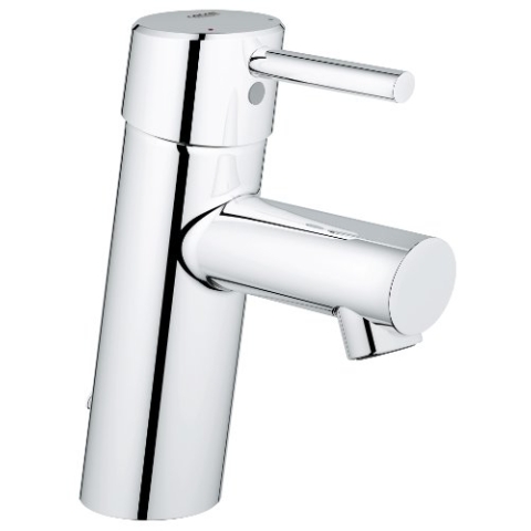 Grohe Concetto Einhand-Waschtischbatterie, mit Kette, reduzierter Wasserverbrauch 3220610E Silber