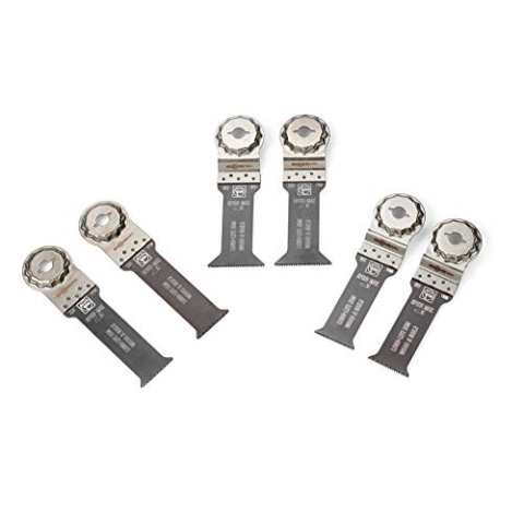 FEIN Best of E-Cut StarlockMax WOOD & METAL, 6 extra lange E-Cut Tauchsägeblätter für große Eintauchtiefen und effektives arbeiten in Holz und Metall, Aufnahme StarlockMax