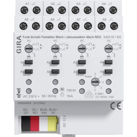 Gira 543500 Funk Schalt Jalousieaktor REG eNet