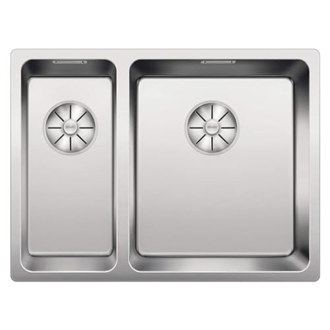 BLANCO ANDANO 340/180-IF | Edelstahl Spüle | Einbauart: Einbau von Oben & Flächenbündig | Großes Hauptbecken rechts | für 60 cm breite Unterschränke | Widerstandsfähig gegenüber Kratzern