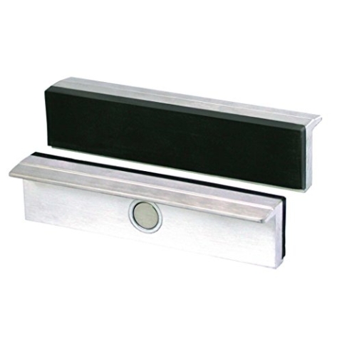 Heuer Schraubstockbacken (Schutzbacken rechtwinkelig; planparallel; integrierte Spezialmagnete; passend zu Schraubstock 160 mm; Material: Aluminium, Gummi) 112160