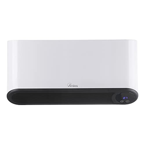 ARDES - AR4W05P PARETO FLEX Keramik-Heizlüfter zur Wandmontage 2000W Waterproof, programmierb. Badezimmer-Heizlüfter, 12-Stunden-Timer, Keramik-Platte weiß Smart m. digitalem LED-Magic-Display