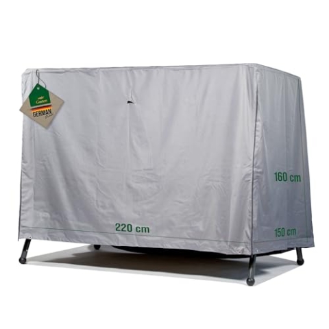 Mehr Garten Hollywoodschaukel 3 Sitzer Abdeckung, 220x150x160 cm, grau, Oxford 600D Gewebe, Schutzhülle Hollywoodschaukel, wasserdicht, UV-beständig und wetterfest