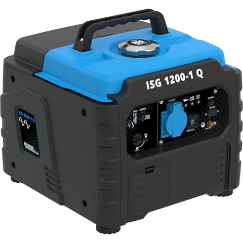 Güde Inverter Stromerzeuger ISG 1200-1 Q (4-Takt Motor, Benzin, 1,3/1,76 (kW/PS), 1x 230V, 2x USB, max. 1200W, Laufzeit bis 6 h, Tank 3 l, Überlastungsschutz, LED-Display, Zubehör, Gewicht 12,4 kg)