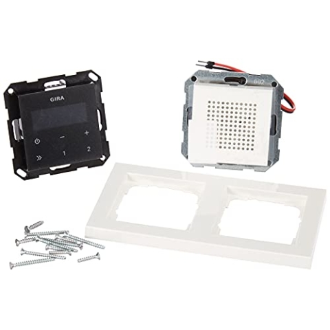 Gira 049572 Unterputz Radio RDS mit E2 Rahmen Gira E2, weiß / schwarz