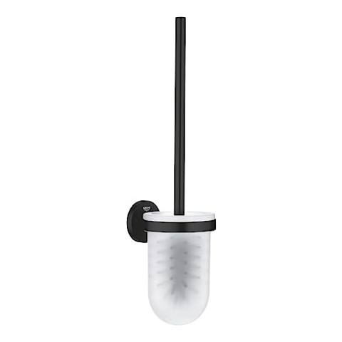 GROHE Start, Toilettenbürstenset WC ohne Bohren (WC Bürste mit Halter für Wandmontage, zum Kleben oder Bohren geeignet, Kleber separat kaufen, mit Schrauben & Dübel), schwarz, 411852430