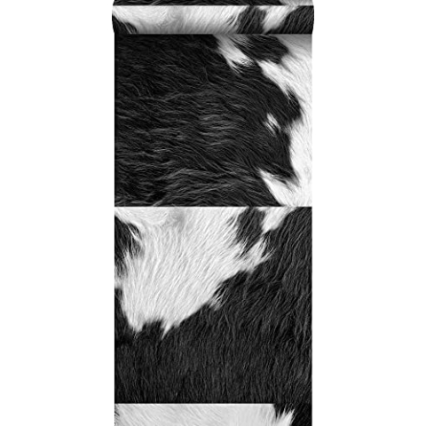 Origin XXL-Vliestapete Kuhfell-Optik Schwarz-Weiß 50 x 900 cm