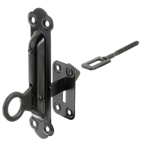 Alberts 864187 Fensterladen-Feststeller | Befestigung mit Platte | schwarz | 150 x 38 mm | 10er Set